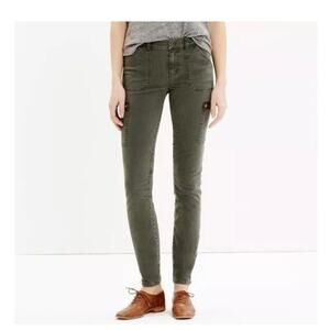 Madewell Green Skinny Cargo Ankle Zip Cotton/Spandex Pants Size 27